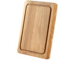 KADAX Rechthoekige snijplank van eiken, keukenplank in 5 verschillende maten, houten plank met sapgat, serveerplank voor kaas, ontbijtplankje (20 x 25 cm)