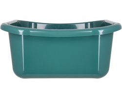 KADAX Rechthoekige wasbak, robuuste wasbak, waskom met comfortabele handgrepen, opbergcontainer, compacte reinigingsbak, kom (groen, 12 liter)