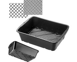 KADAX Regelbare tuinzeef van kunststof, ronde kunststof zeef voor zand, compost, aarde en stenen, met handmatige verstelling van de zeefinzet (rechthoekig)