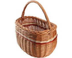 KADAX Rieten mand voor paddenstoelen, ovale mand om te winkelen, robuuste picknickmand met handvat, flessenmand, mand voor de tuin, draagmand (mix, 44x26x41cm)