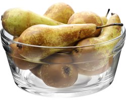 KADAX Saladeschaal, serveerschaal van glas, vaatwasmachinebestendige snackschaal, hoogwaardige fruitschaal, transparante dessertkom, glazen schaal, diameter 17 cm, 1 stuk