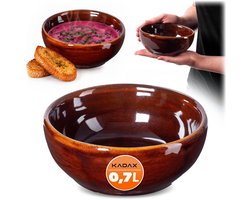 KADAX Soepkom van keramiek, vaatwasmachinebestendige soepkom, landelijke stijl, kom voor soep, salade, snoep, desserts (zonder oren, 0,7 l)