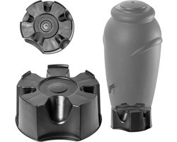KADAX Standaard voor regentonnen, 50 cm, universele sokkel van kunststof voor ronde regenwatertanks, regenwaterton standaard, voet voor regenvat (antraciet, 50 cm)