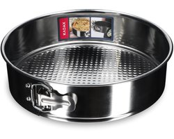 KADAX Taartvorm, vertinde bakvorm voor bakken, oven, springvorm voor cheesecake, rond bakvormen (28 cm, zilver)
