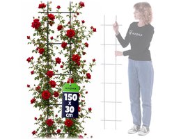 KADAX Trellis hekwerk voor tuin, planten, balkon, terras, metalen hekwerk, klimhulp, klimrooster van staal, klimhulp, rozentraliek, plantenrooster (30 x 150 cm)