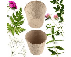 KADAX Turfpotten, kweekpotten, afbreekbare kweekpotten, zaailingen, kweekpotten, biologische pot, kweekpotten, papieren potten, groeipotten, vezelpotten (24, rond)