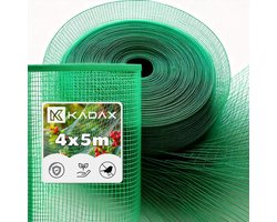 KADAX Vogelnet, fijnmazig, 6 maten, vogelbeschermingsnet van polyethyleen, tuinnet, vogelafweer, boomnet, vijvernet, bladnet, vijverafdekkingsnet, groen, 4 x 5 m