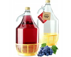 KADAX wijnkaraf, glazen karaf voor wijn, wijnvat van glas, gistingskaraf, vat voor wijn van glas, beugelfles met mand, gistingsvat voor wijn, glazen gistingskaraf set