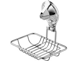 KADAX Zeephouder met zuignap, zeepmand van roestvrij staal, zeepbakje voor badkamer, douche, bad, wastafel, spons, zeephouder, wandmontage, zonder boren