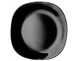 KADAX Zwarte platte borden, vaatwassergee-bordenset, eetborden van versterkt glas, modern servies voor huis en restaurant (zwart/6 stuks)