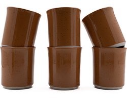 Kade 171 - Koffiekopjes - set van 6 kopjes - 150ML - bruin - keramiek - hip en trendy