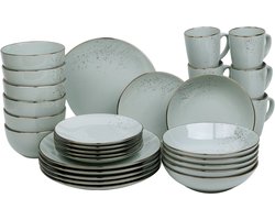 Kade 171 Luca Serviesset - Blauw - Groen - 30-delig – Aardewerk Servies voor 6 Personen