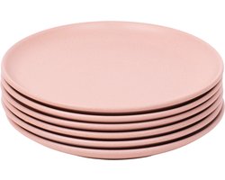 Kade 171 Madeira gebaksbordjes 6 stuks 16 cm - dessertborden Portugees stoneware roze