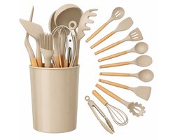 Kadirelli Keukengerei Set - Beige - 10-delig met Houder