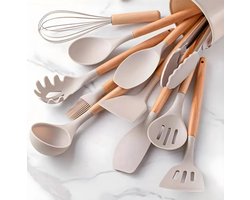 Kadirelli Keukengerei Set - Crème - 12-delig met Houder