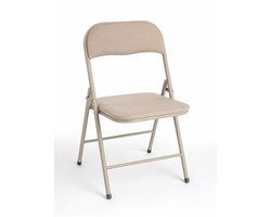 Kadirelli Klapstoel - Beige - Set van 2 - Klapstoelen - Opvouwbare Stoelen met Bekleding