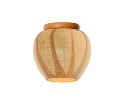 Kadirelli - Plafondlamp – Plafonniere Plafondlamp – Japandi Wand Lamp – Beige – Slaapkamer Lamp – Hanglamp Eetkamer – Stof/Glas