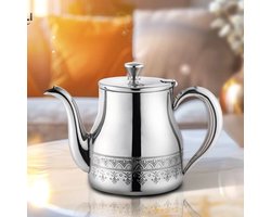 Kadirelli Theepot K282 - Zilver - RVS - 0.9 Liter - Turkse & Marokkaanse Theepotten