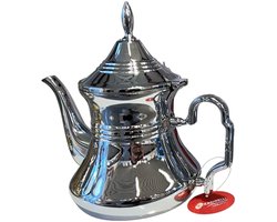 Kadirelli Theepot - Zilver - RVS - 1.1 Liter - Turkse & Marokkaanse Theepotten