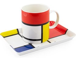 Kado set: mok en dienblaadje, Piet Mondriaan