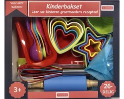 Kado tip voor kinderen - Kinder Bakset 26-delig – Complete Bakset voor Kinderen – Inclusief Schort, Vormpjes & Recepten - BPA vrij -Perfect voor Echt Bakplezier met Grootmoeders recepten! - Let op: dit is geen speelgoed, dit is om echt te bakken.