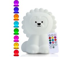 Kadoing® Leeuw Nachtlamp (Groot) - met Tikfunctie en Afstandsbediening - Oplaadbaar - LED Lamp - Nachtlampje Baby - Speelgoed Cadeau Kinderen - Kinderspeelgoed - Tafellamp Babykamer - Bedlamp Kinderkamer - Premium Kinderlamp