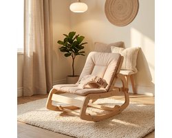 Kaëru® Houten Schommelstoel – Wipstoel – Verstelbare Rugleuning – Vastzetbare Schommelstand – Geschikt voor Baby’s én Kinderen – Comfortabel, Veilig & Duurzaam Ontwerp