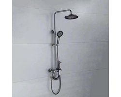 Kaëru Regendouche Set – Messing interne behuizing - Verstelbaar 90-120 cm – Regendouche + Handdouche + Sproeipistool – Roestvrij staal – 4-Weg Waterbediening - Gunmetal