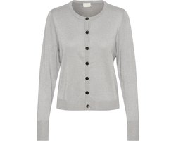 Kaffe Vest Karegina Cardigan 10509310 Grey Silver Metallic Dames Maat - L