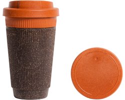 Kaffeeform Weducer Cup Refined - Cayenne - 350 ML - Gerecycled materiaal - Dubbelwandig - Handige afgesloten cap