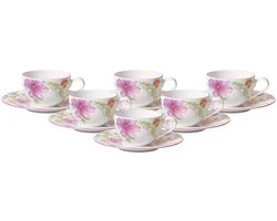 Kaffeetassen mit Untertassen Mariefleur Basic 250 ml Set van 6