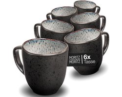 Kaffeetassen Set 6er - Uniek Kleurverloop - Stevig Steinzeug Design