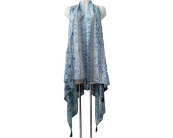 Kaftan - Vest - Omslagsjaal van viscose blauw