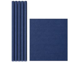Kaftpapier Donkerblauw Kraft Design – Set van 5 Rollen – 200 x 70 cm per Rol – Stevig Boekpapier voor Boeken, Cadeaus en Creaties