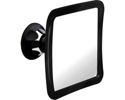 KAIA - Douchespiegel - Douche Spiegel Anti-condens met Zuignap - Scheerspiegel - Fogless Shower Mirror - Zwart - Vierkant