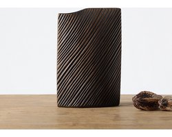 KaiaHome "Nala" - 1 stuk - Kleine Bruine Keramieken Vaas - Modern Woonkamer Decor & Bloemenvaas - Stijlvol Binnenhuisaccessoire - Decoratieve accessoires