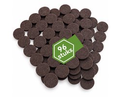 Kaiyaya - 96 stuks Viltjes stoelpoten - Zelfklevend anti kras - Rond meubelvilt - Sterke kleeflaag - Voor stoel, tafel, bank, kast - Bruin, 25mm, 4mm dik