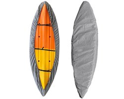 Kajakhoes - 3,1-3,5 m - Waterdichte Hoes voor Kajak - Kano Opslaghoes - Beschermhoes tegen Zon - Robuuste Kajak Beschermhoes - Kano Shield Cover - Geschikt voor Kajak en Boot - Zilver