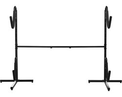 Kajakrek Voor 2 Kajaks, 240 x 72,5 x 157 cm, Verstelbare Kajakhouder 144 180 cm, SUP Houder Surfplankhouder Kano Rek, Stalen Kajakstandaard, Met Schuim Beklede Beugels, Verstelbare Voeten, Voor Binnen En Buiten Opslag