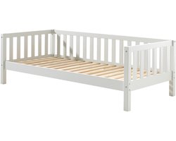 Kajuitbed Friedrich 90x200 Dennenhout - Wit - Vipack - Kajuitbed - Wit - Hout Eenpersoons Kajuitbed