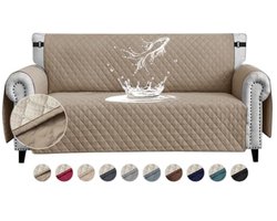 Kaki bankbeschermer voor 3-zitsbank, waterafstotend en antislip