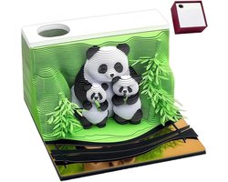 Kalender 2026 - Panda kalender - 3D DIY klok - Notitieboek - Panda vorm - Snijd papier