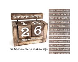 Kalenderblok 14x16cm nachtjes slapen naturel hout| WA3263 | Woodart | Stoer & Sober Woonstijl