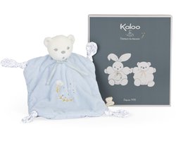 Kaloo knuffelbeer Perle blauw - doudou baby cadeau comfort.