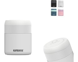 Kambukka Bora - Lunchbox - 600 ml - Voedselcontainer houdt 9 uur warm & 100 % Lekvrij - Yoghurt beker on the go - Chalk White