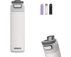 Kambukka Elton geïsoleerde waterfles 600ml - Chalk White 2.0 met 3-in-1 deksel en makkelijke reiniging