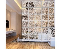 Kamer Divider Panelen - Wand Verdelers Schermen - Ruimte Decoratie - Milieuvriendelijk Hout-kunststof - 29x29 cm - Wit