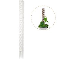 Kamerplantenlatwerk - klimhulpmiddelen voor klimplanten, monstera, klimop, mosstok, plantensteun, mospaal, klimhulpmiddel kamerplanten, plantaccessoires (70 cm, wit)