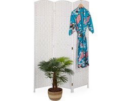 kamerscherm - 3-delig - 170 x 120 cm - voor binnen - hout - papier - wit