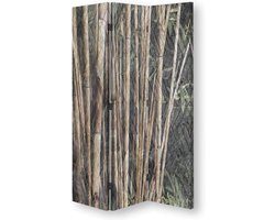 Kamerscherm 3-delig - Ruimteverdeler Scherm - Woonkamer Indelen - Dubbelzijdig Bedrukt Canvas - 110x170 cm - Natuur Bruin